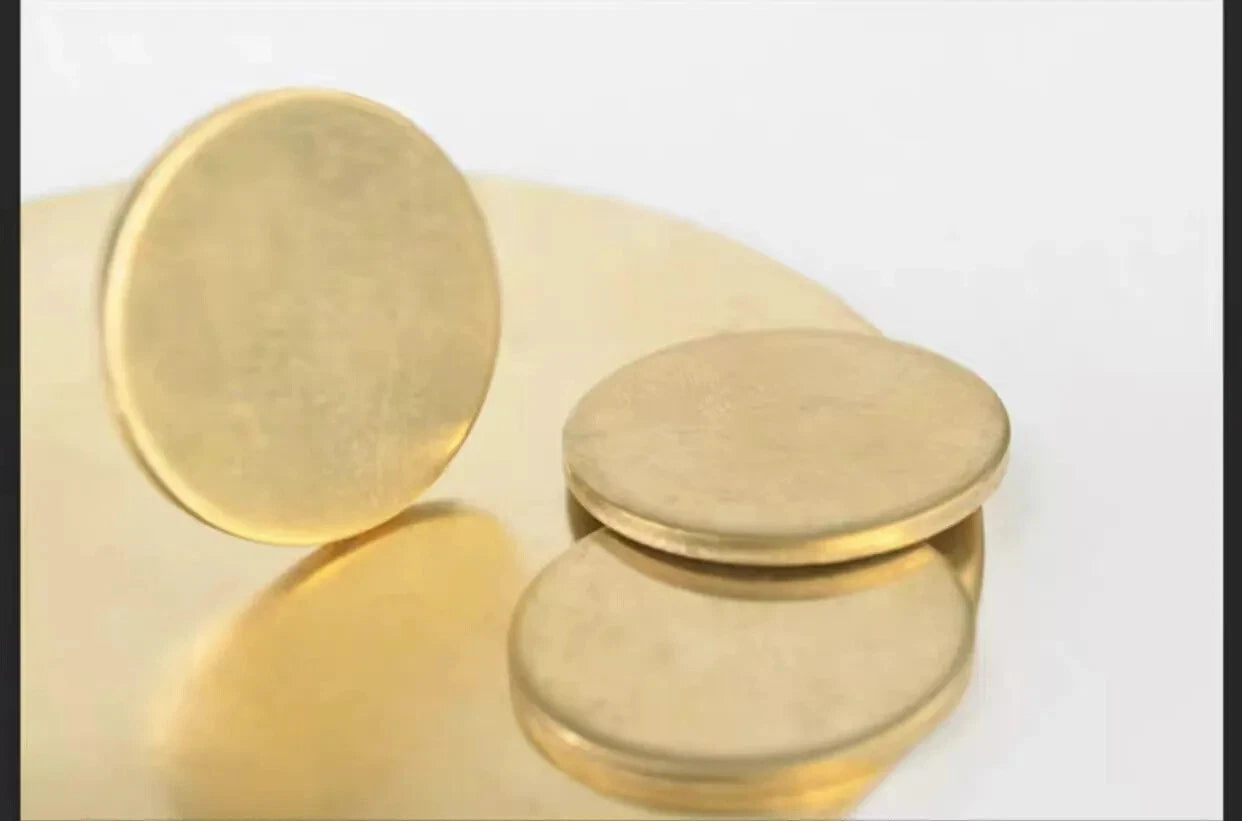 H62 Solid Brass Discs Blanks Metal Round Sheets OD 50-100mm Thick 0.5mm 1mm- 3mm