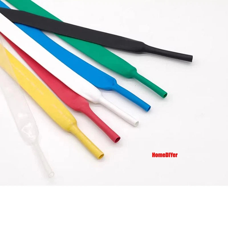2:1 Heat Shrink Tubing — Electrical Wire Sleeving, Φ1mm–12mm, Clear/White/Red/Green