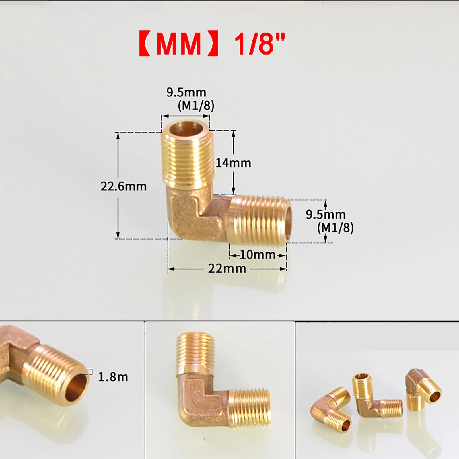 Brass 90° Elbow BSP Threaded Pipe Fitting — Equal & Reducer, 1/8" to 1/2"