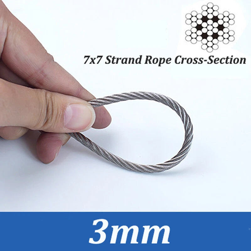 0.3mm 0.5mm 0.8mm 1mm 5mm 10mm 12mm 16mm 304 Steel Wire Rope Lifting Metal Cable