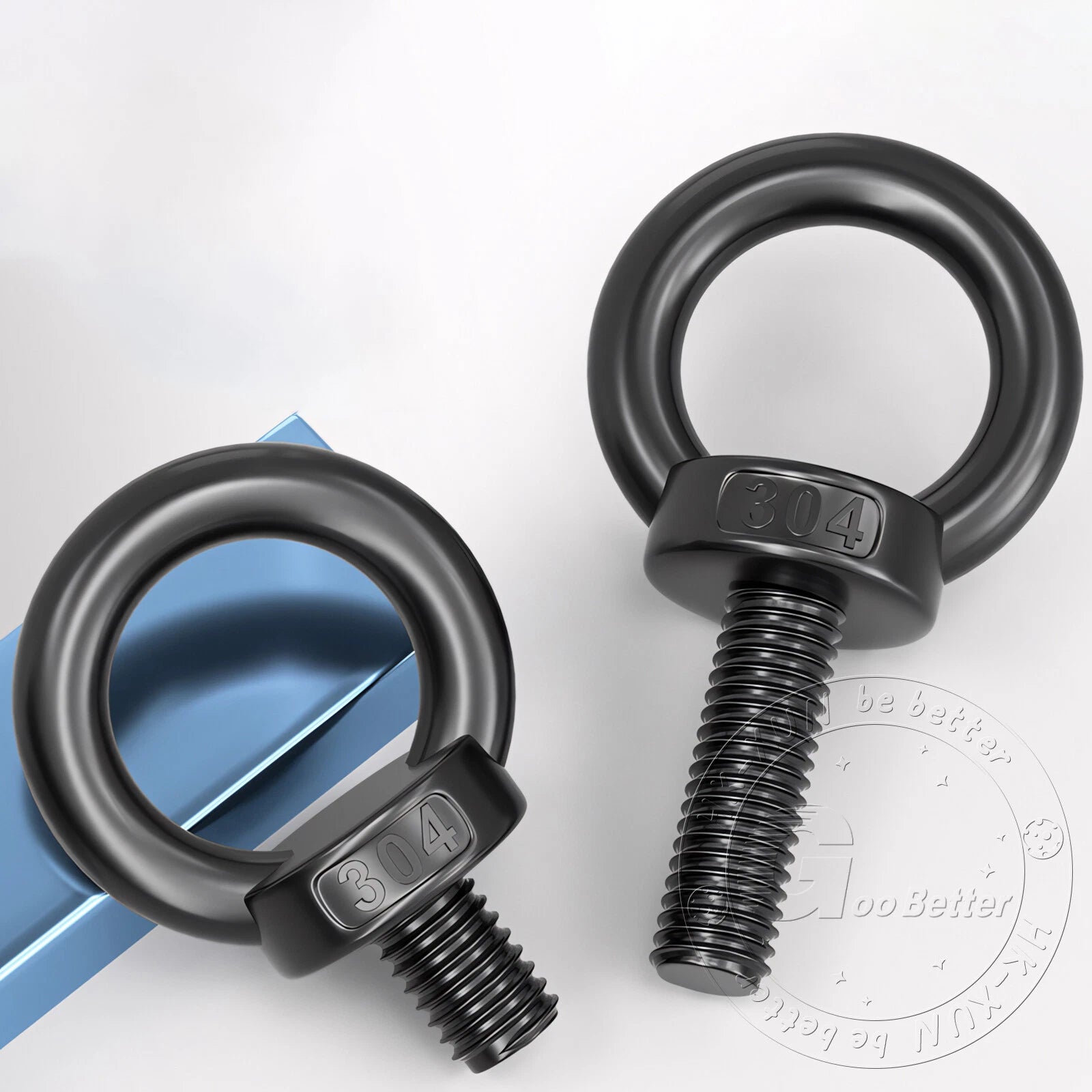 A2 304 Grade Black Stainless Steel Lifting Eye Nuts-Bolts M3 M4 M5 M6 M8 - M24