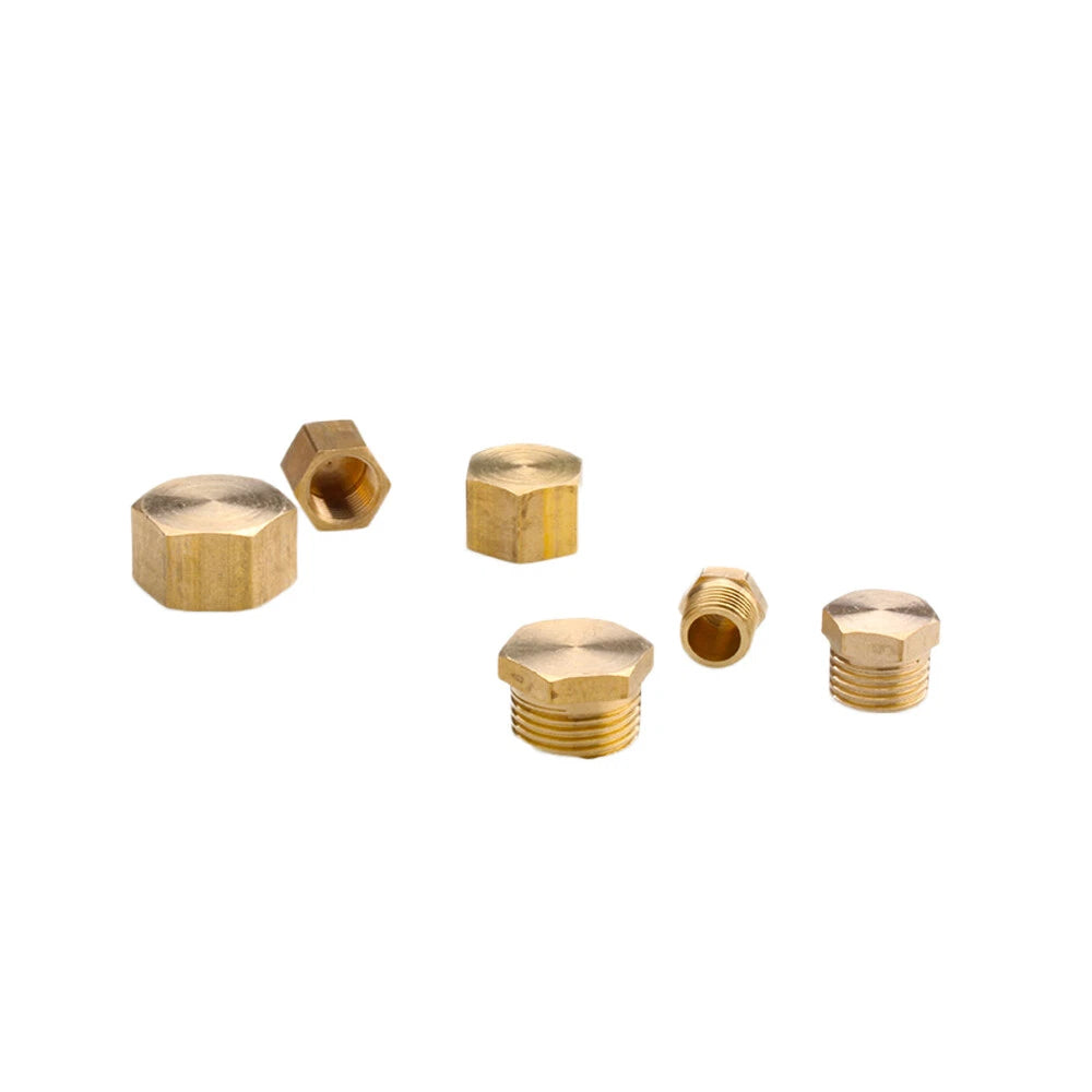 Brass BSP Blanking Cap Plug — 1/8" to 2" Male & Female Stop End with Washer