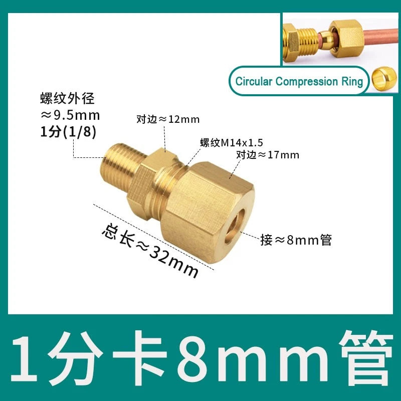 Brass Male Thread Compression Fittings – Circular, Conical & Double Ring, 1/8" to 1/2"