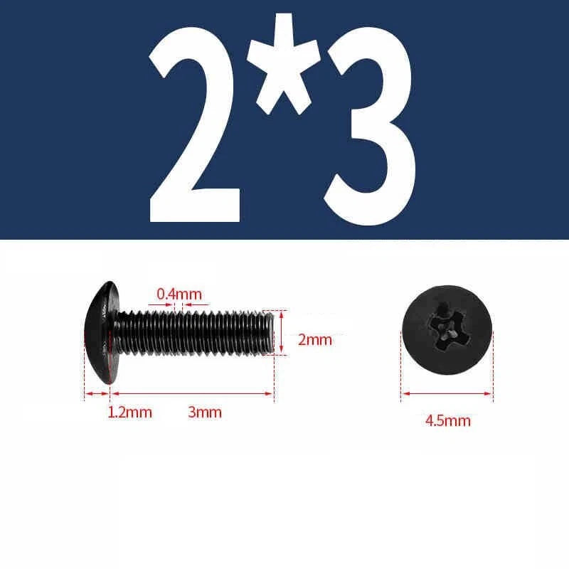 Phillips Pan Head Machine Screws — Nickel Plating & Black Zinc, M2–M6, 10 or 25 Pcs