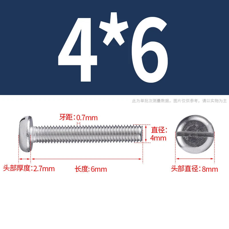 M4 M5 M6 M8 M10 A2 Stainless Steel Machine Screws - Slotted Pan Head Bolts DIN85