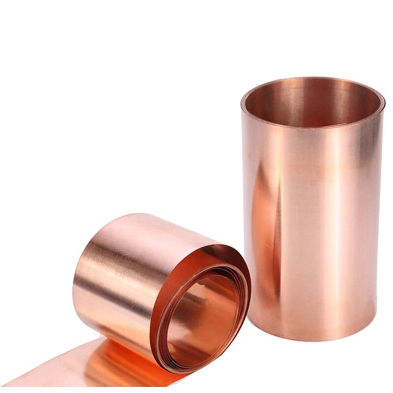 99.9% Pure Copper Sheet Roll Metal Foil Plate Strip 0.01-1mm Thick 10-120mm Wide