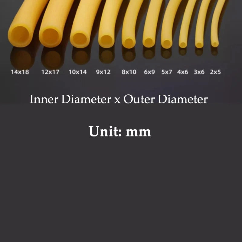 Natural Latex Rubber Tubing — High-Elastic Hollow & Solid Tube for Fishing, Slingshots & DIY