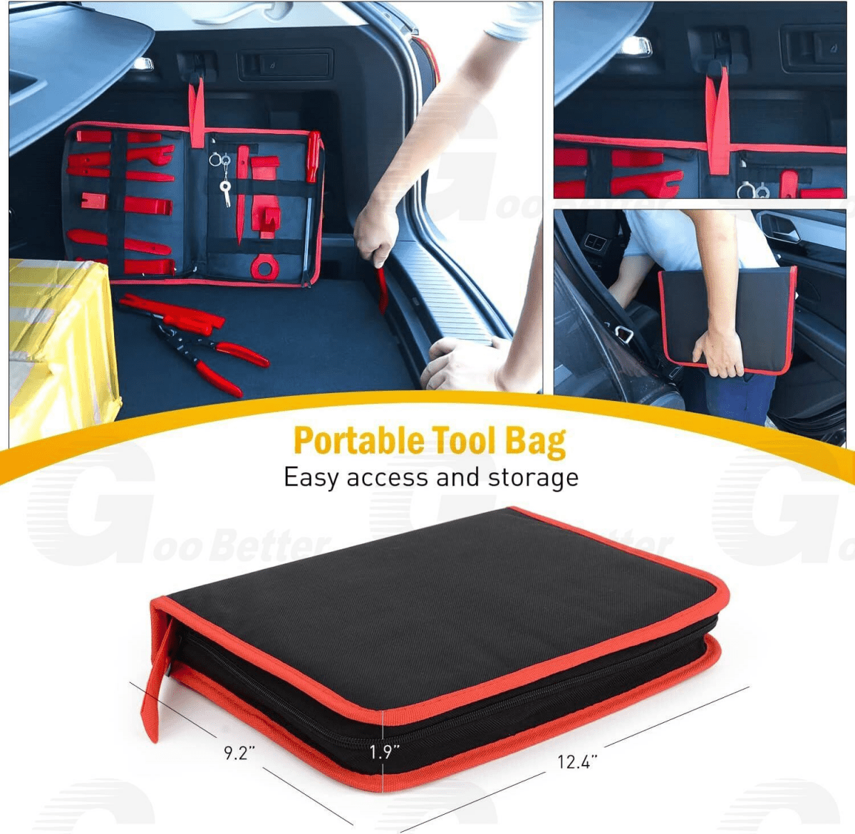 19pcs Car Trim Removal Tool Kit Radio Hand Pry Panel Door Interior Clip Plastic - HomeDIYer