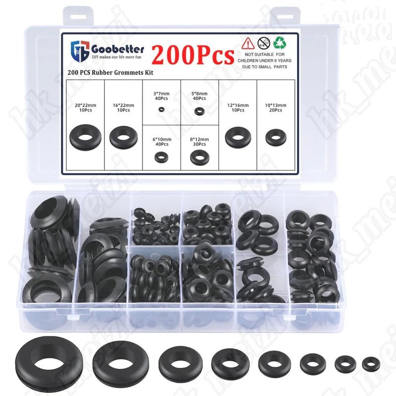 Rubber Grommet Assortment Kits Set Firewall Hole Electrical Wiring Gasket 200Pcs - HomeDIYer