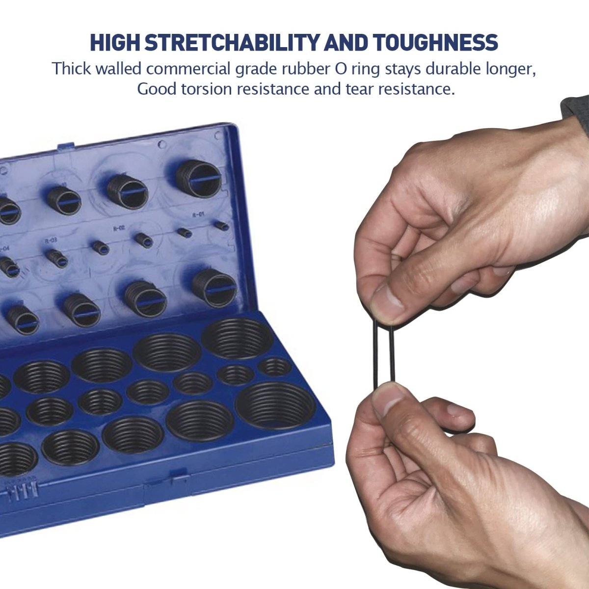 419 PCS Metric O Ring Assortment, 32 Universal Sizes NBR Buna - N Nitrile Rubber O Ring Kits, O Ring Gasket for Automotive, Plumbing & Faucet Repair (Blue) - HomeDIYer