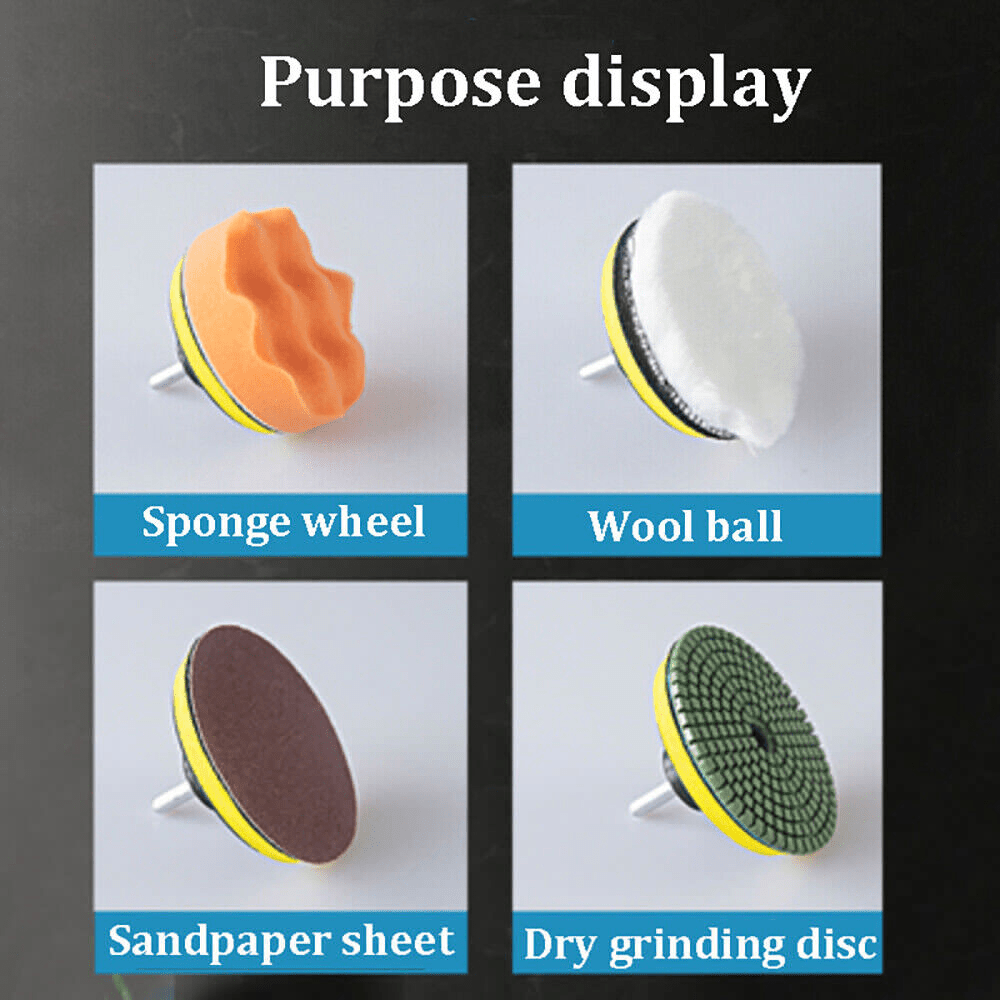 16Pcs 100mm 4" Diamond Polishing Pads Wet Dry Set Kit For Concrete Marble Tile - HomeDIYer