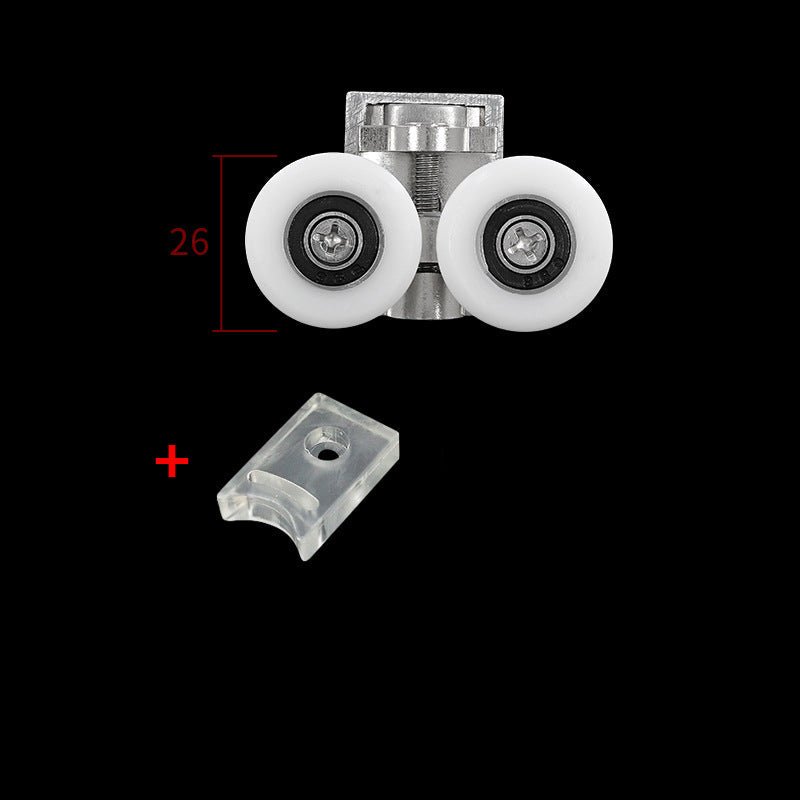 Metal Double Wheels Shower Door Rollers for 0.47inch to 0.55inch Glass Hole with Bumpers,Screw - HomeDIYer