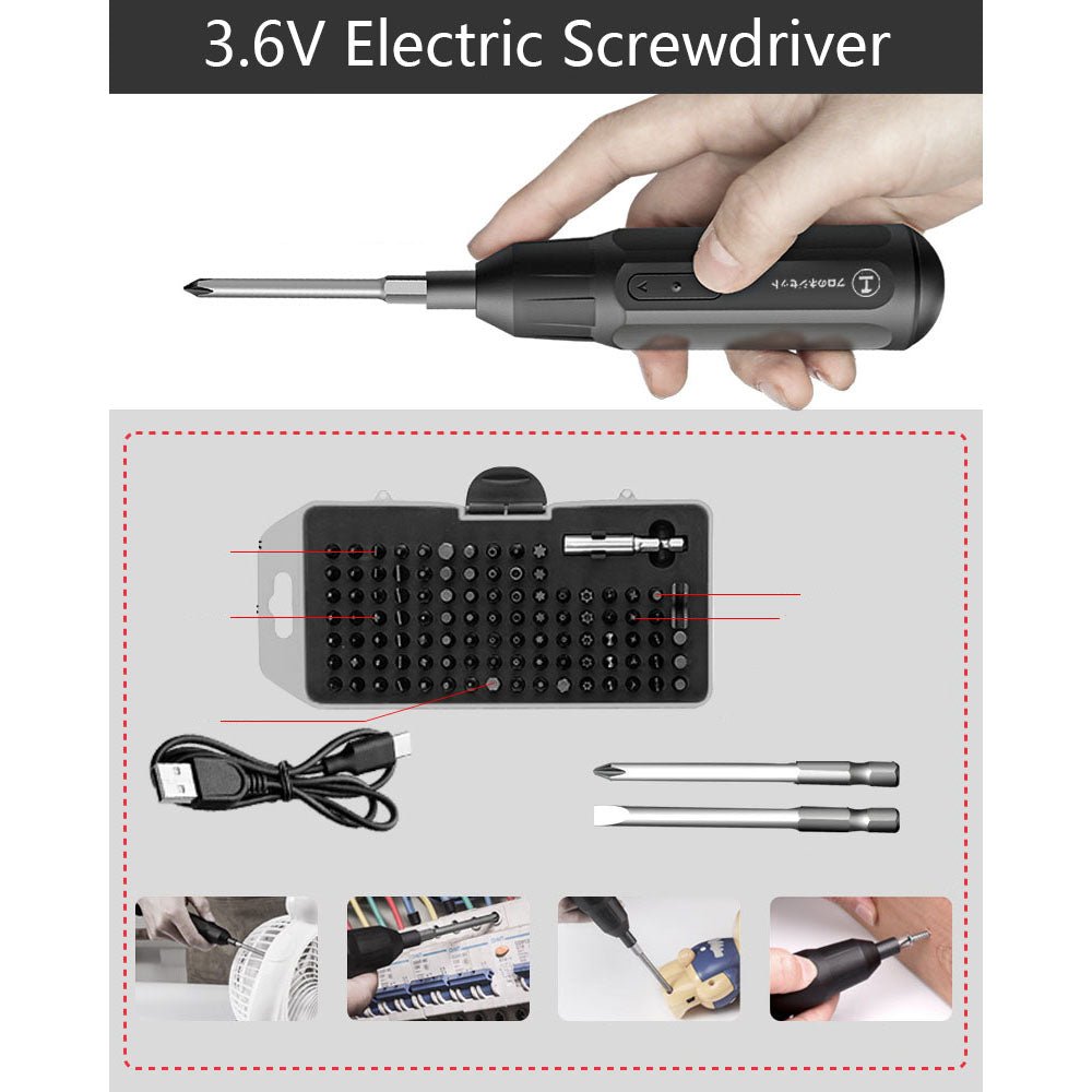Mini Precision 66PC Electric Screwdriver Set Rechargeable 3.6V - HomeDIYer