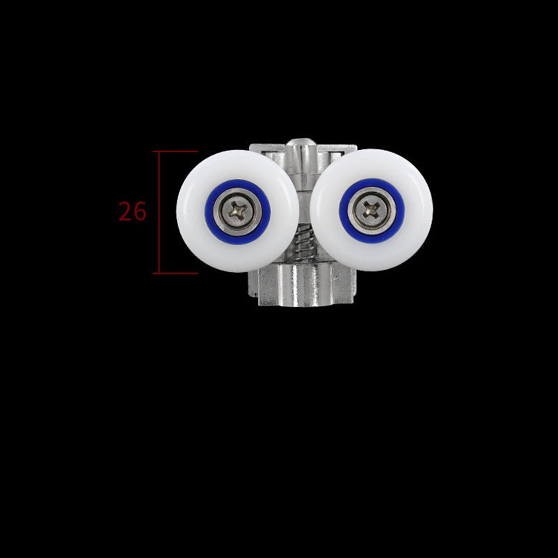Metal Double Wheels Shower Door Rollers for 0.47inch to 0.55inch Glass Hole with Bumpers,Screw - HomeDIYer