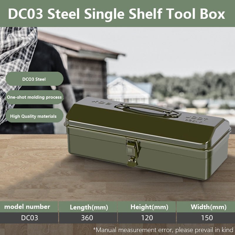 Household Multi - Functional Hardware Toolbox Industrial Grade Storage Box Empty Box Metal - HomeDIYer