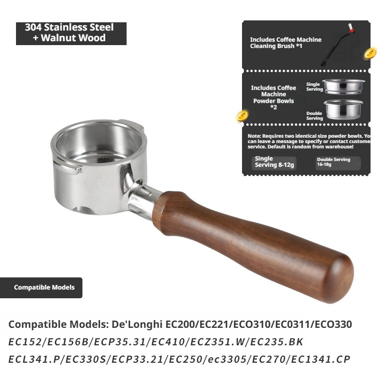 51mm Bottomless Portafilter for De'Longhi