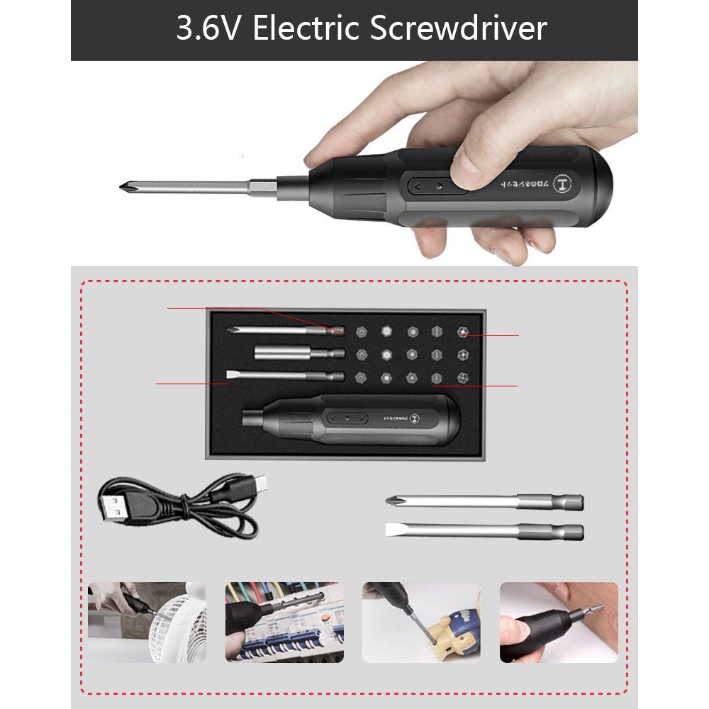 Mini Precision 66PC Electric Screwdriver Set Rechargeable 3.6V - HomeDIYer