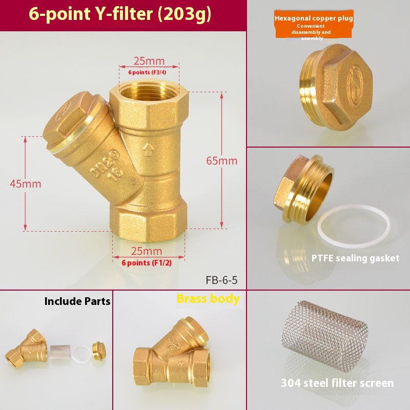 NPT Thread Y Shaped Brass Strainer Filter Valve Connector For Water Oil UE - HomeDIYer