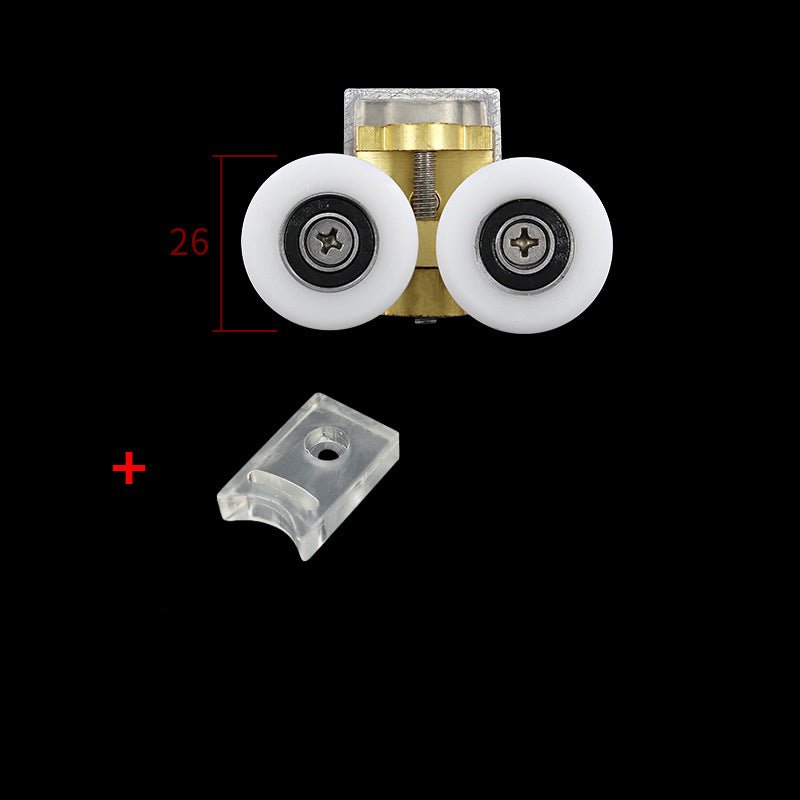Metal Double Wheels Shower Door Rollers for 0.47inch to 0.55inch Glass Hole with Bumpers,Screw - HomeDIYer