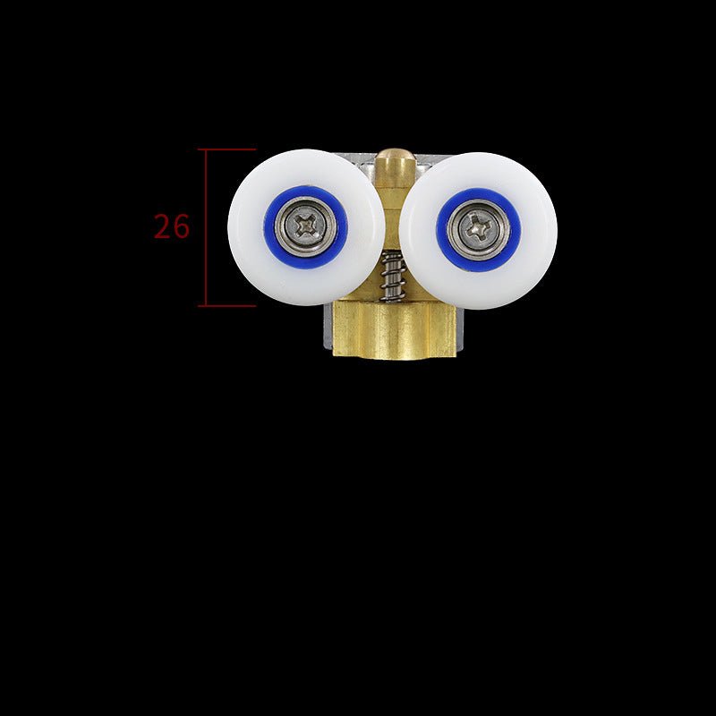 Metal Double Wheels Shower Door Rollers for 0.47inch to 0.55inch Glass Hole with Bumpers,Screw - HomeDIYer