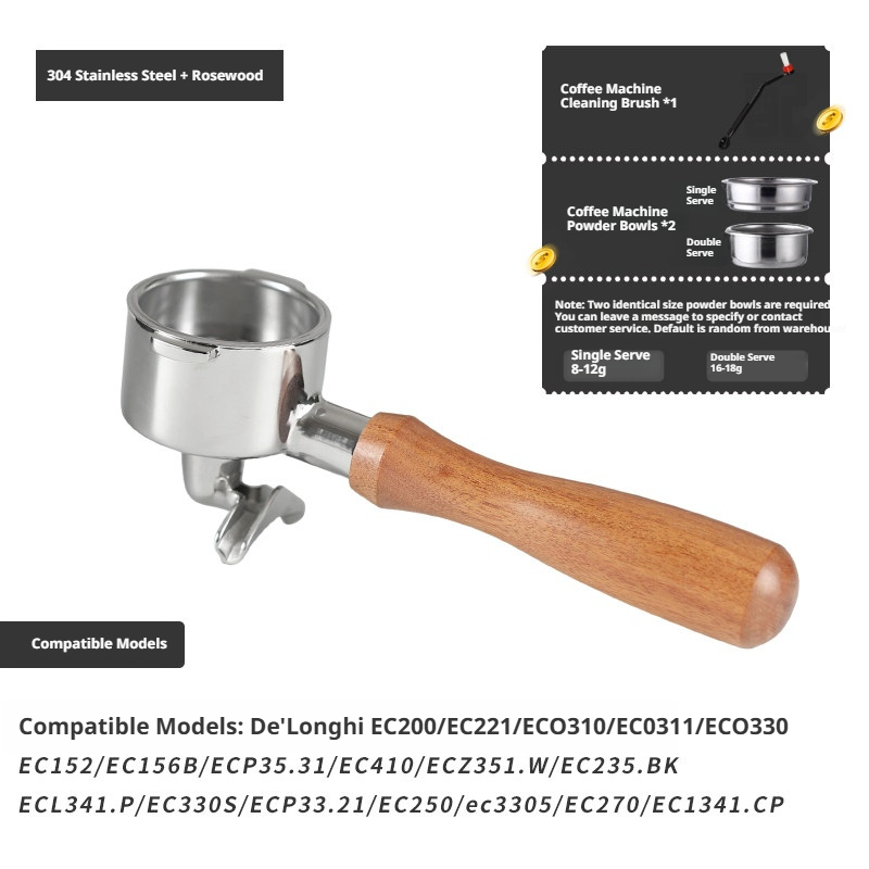 51mm Bottomless Portafilter for De'Longhi