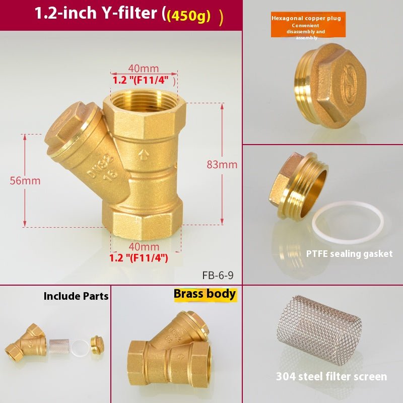 NPT Thread Y Shaped Brass Strainer Filter Valve Connector For Water Oil UE - HomeDIYer