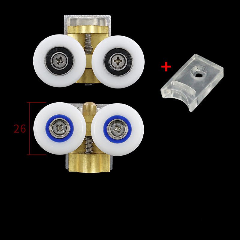 Metal Double Wheels Shower Door Rollers for 0.47inch to 0.55inch Glass Hole with Bumpers,Screw - HomeDIYer