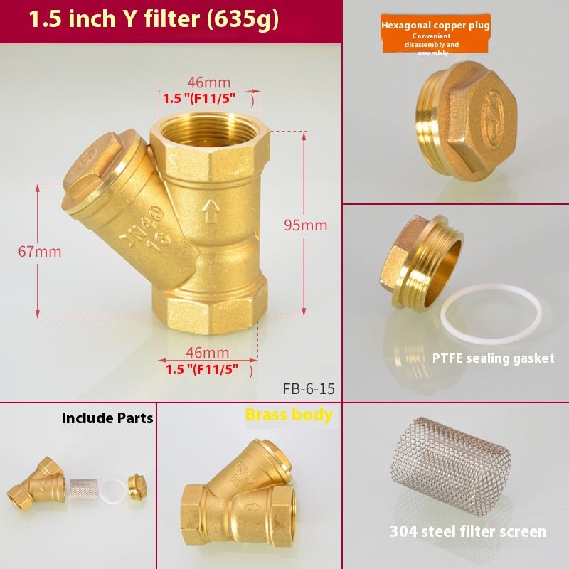 NPT Thread Y Shaped Brass Strainer Filter Valve Connector For Water Oil UE - HomeDIYer