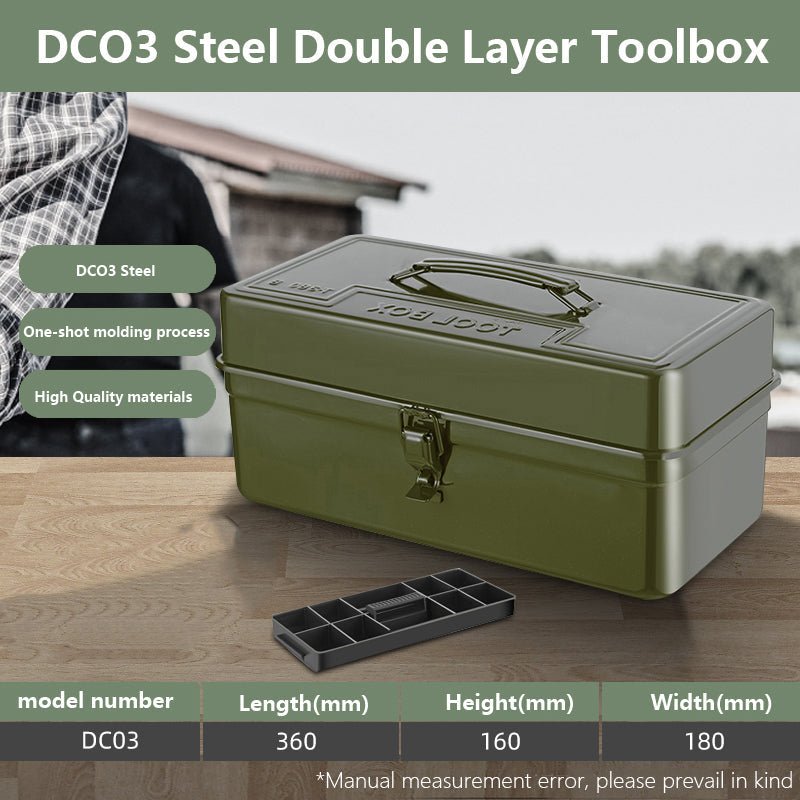 Household Multi - Functional Hardware Toolbox Industrial Grade Storage Box Empty Box Metal - HomeDIYer