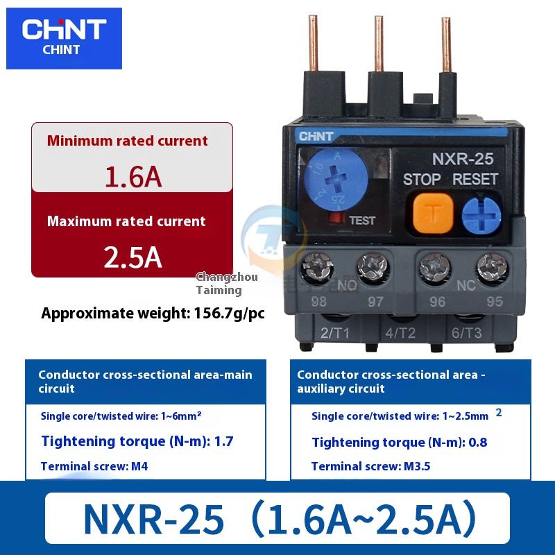 NXR - 25 Thermal Overload Relay 0.63 - 100 amp Overload Protection 3 Phase Motor Protector - HomeDIYer