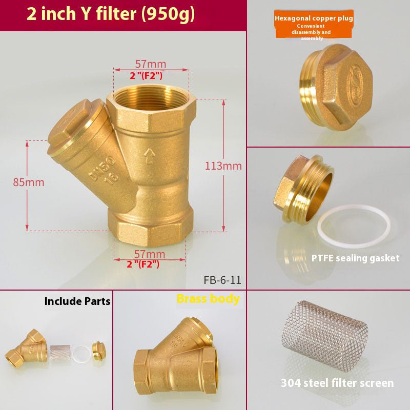 NPT Thread Y Shaped Brass Strainer Filter Valve Connector For Water Oil UE - HomeDIYer