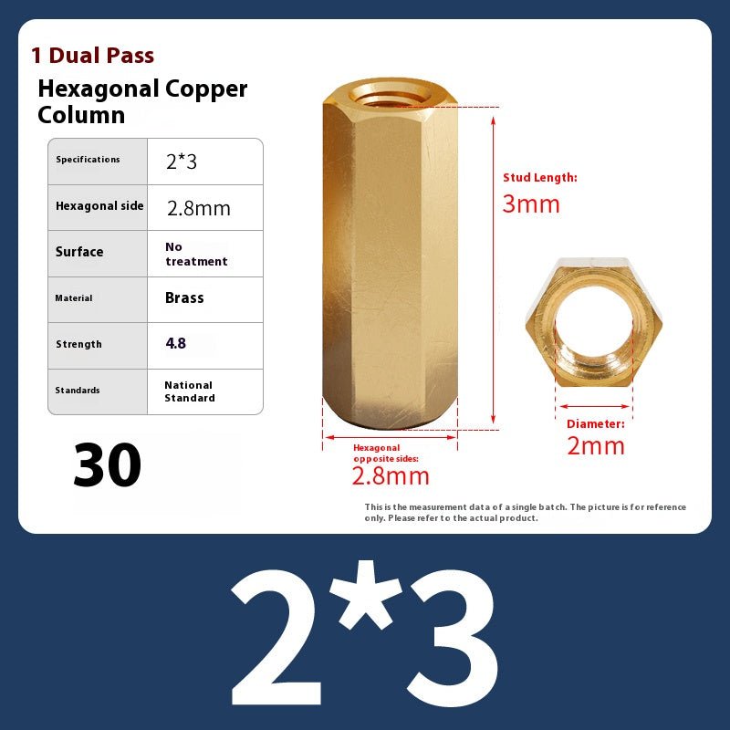 Brass Double Pass Hexagonal Post Nut Support isolation Post M2 M2.5 M3 M4 - HomeDIYer