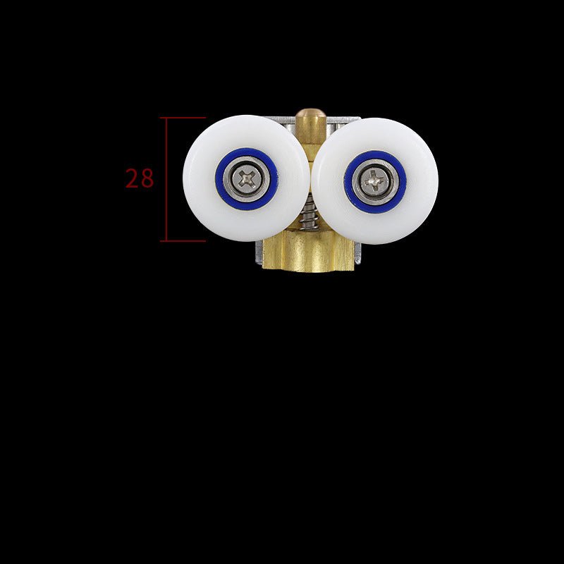 Metal Double Wheels Shower Door Rollers for 0.47inch to 0.55inch Glass Hole with Bumpers,Screw - HomeDIYer