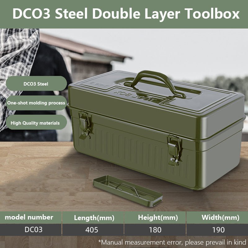 Household Multi - Functional Hardware Toolbox Industrial Grade Storage Box Empty Box Metal - HomeDIYer