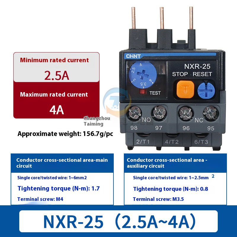 NXR - 25 Thermal Overload Relay 0.63 - 100 amp Overload Protection 3 Phase Motor Protector - HomeDIYer