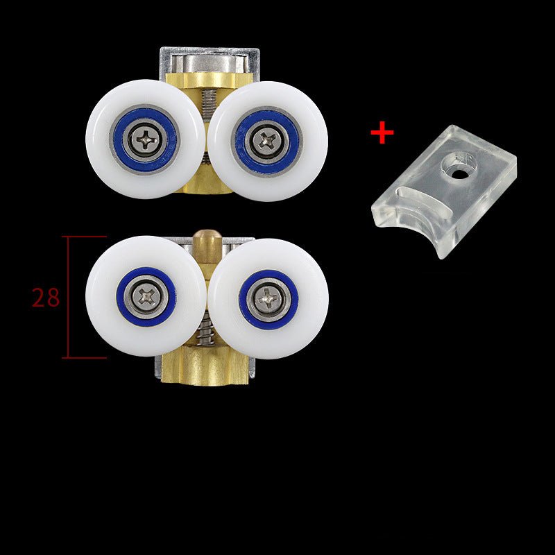 Metal Double Wheels Shower Door Rollers for 0.47inch to 0.55inch Glass Hole with Bumpers,Screw - HomeDIYer