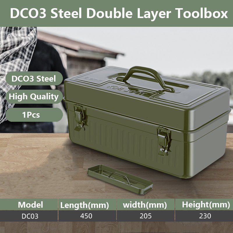Household Multi - Functional Hardware Toolbox Industrial Grade Storage Box Empty Box Metal - HomeDIYer