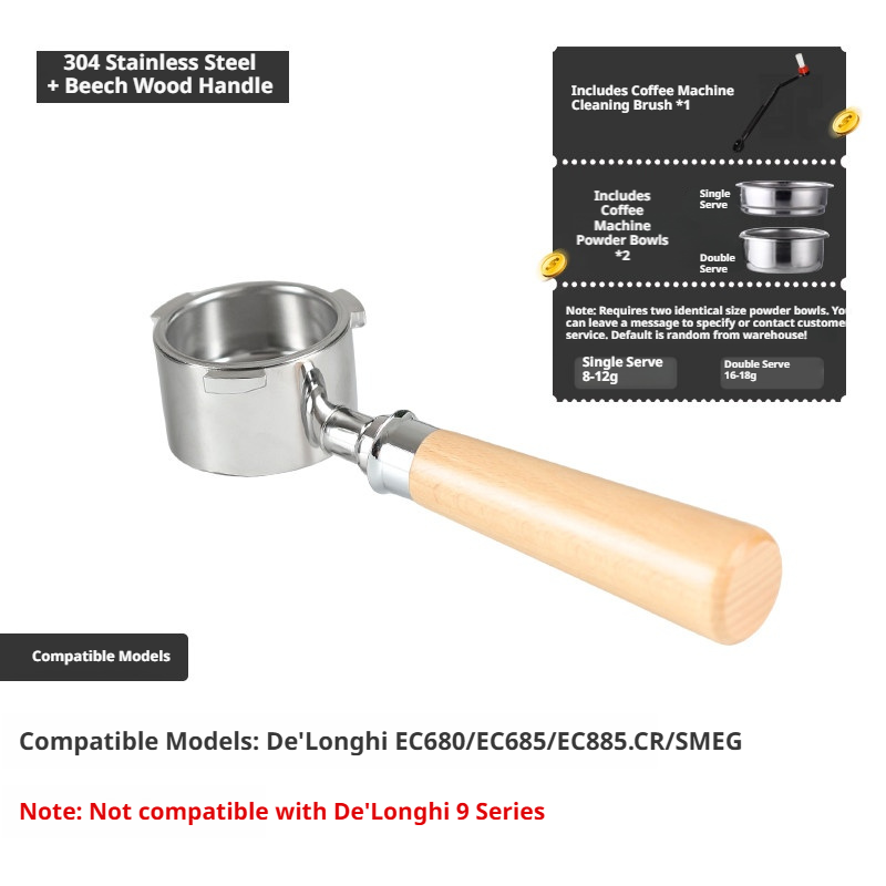 51mm Bottomless Portafilter for De'Longhi