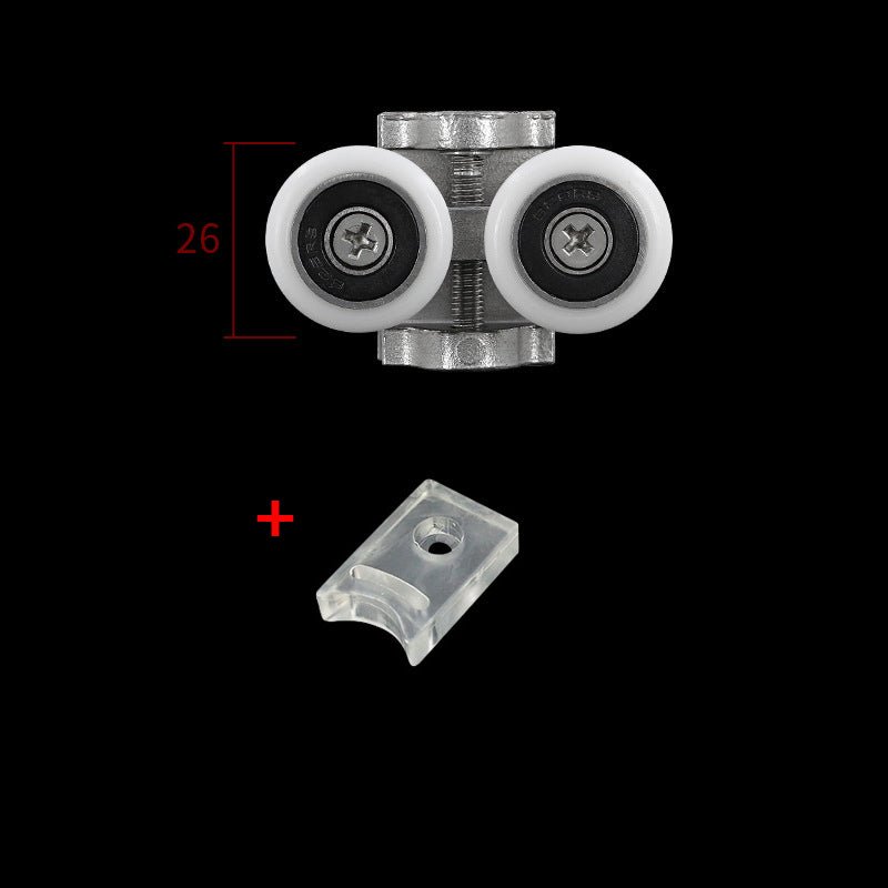 Metal Double Wheels Shower Door Rollers for 0.47inch to 0.55inch Glass Hole with Bumpers,Screw - HomeDIYer