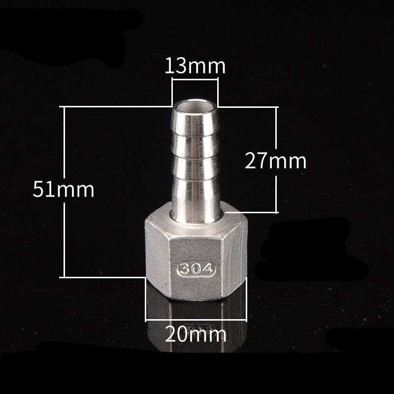 Stainless Steel Female BSPT to Hose Barb Connector — 1/4" 3/8" 1/2" 3/4" Tapered Thread