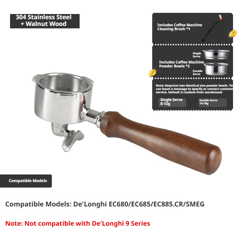 51mm Bottomless Portafilter for De'Longhi
