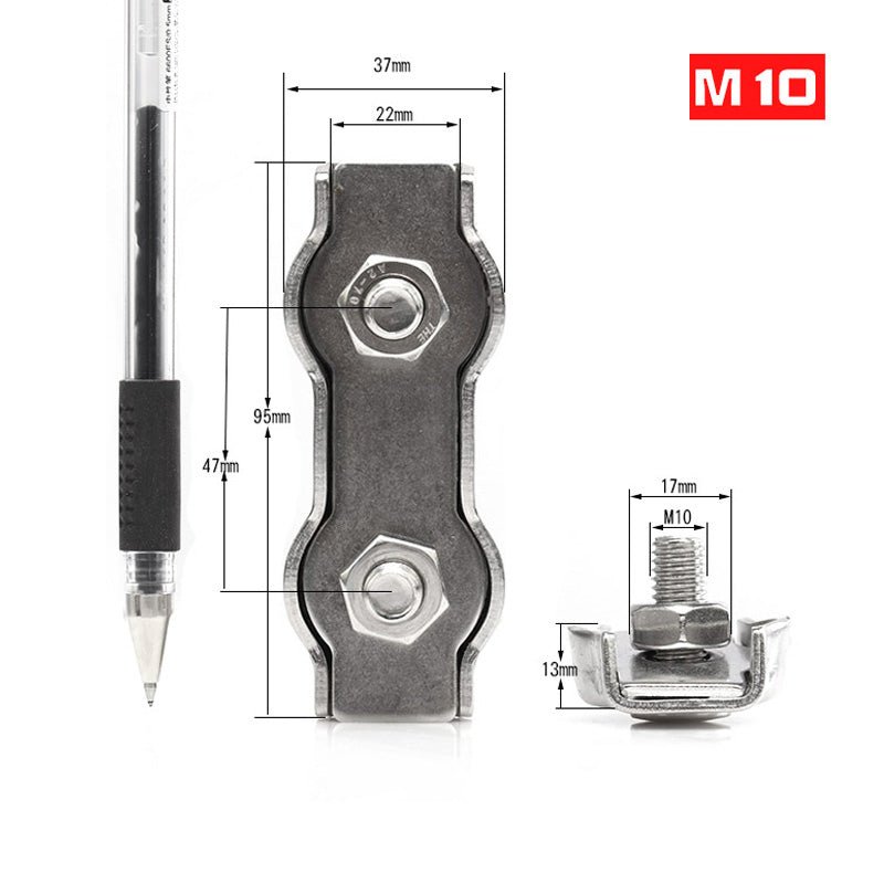 M2 - M10 Stainless Steel Wire Rope Grip Double clamp Cable Clamp Fastening Clips - HomeDIYer