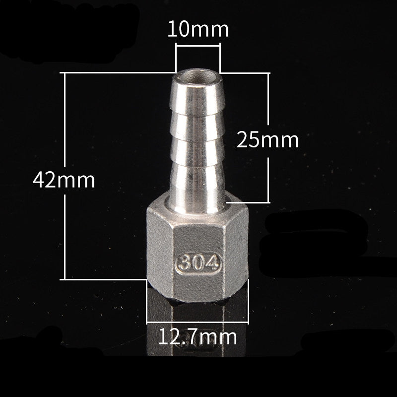 Stainless Steel Female BSPT to Hose Barb Connector — 1/4" 3/8" 1/2" 3/4" Tapered Thread