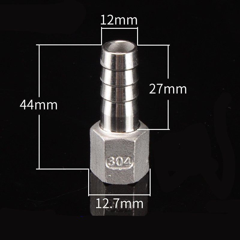 Stainless Steel Female BSPT to Hose Barb Connector — 1/4" 3/8" 1/2" 3/4" Tapered Thread