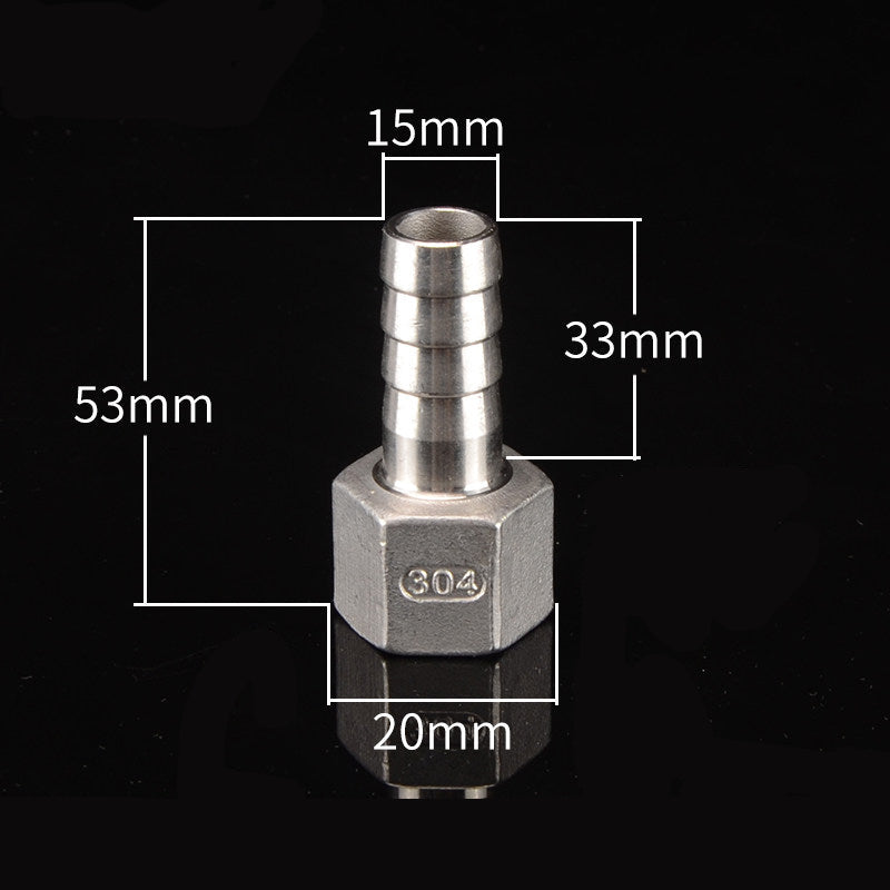 Stainless Steel Female BSPT to Hose Barb Connector — 1/4" 3/8" 1/2" 3/4" Tapered Thread