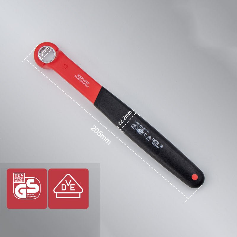 Insulated Electrician VDE Offset Ring Spanner Wrenches 8 - 24mm - HomeDIYer