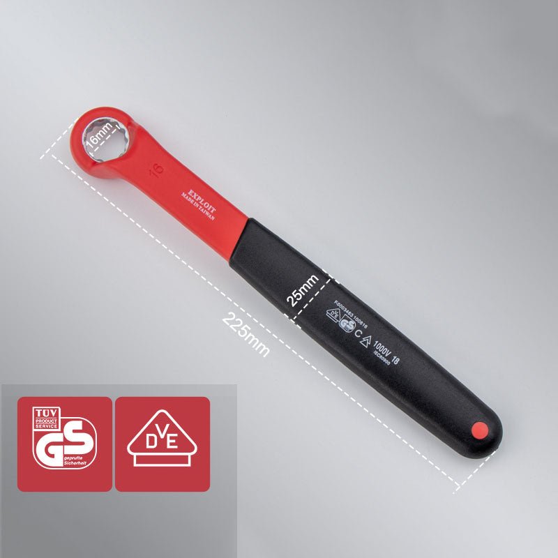 Insulated Electrician VDE Offset Ring Spanner Wrenches 8 - 24mm - HomeDIYer