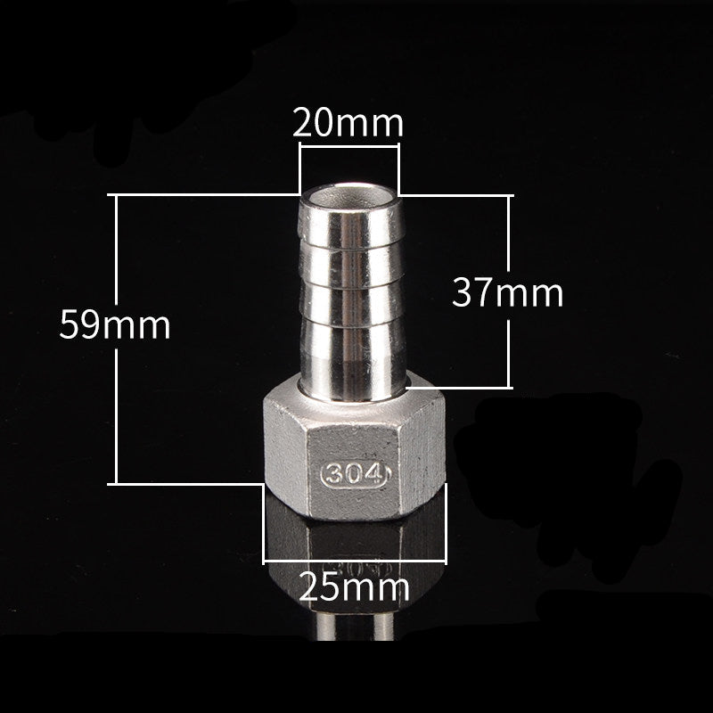 Stainless Steel Female BSPT to Hose Barb Connector — 1/4" 3/8" 1/2" 3/4" Tapered Thread