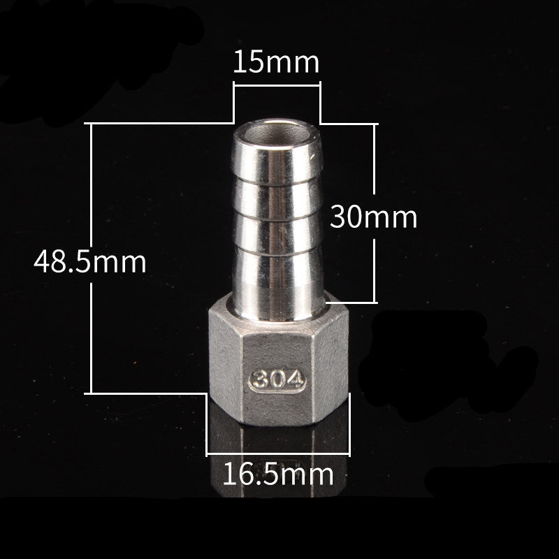Stainless Steel Female BSPT to Hose Barb Connector — 1/4" 3/8" 1/2" 3/4" Tapered Thread