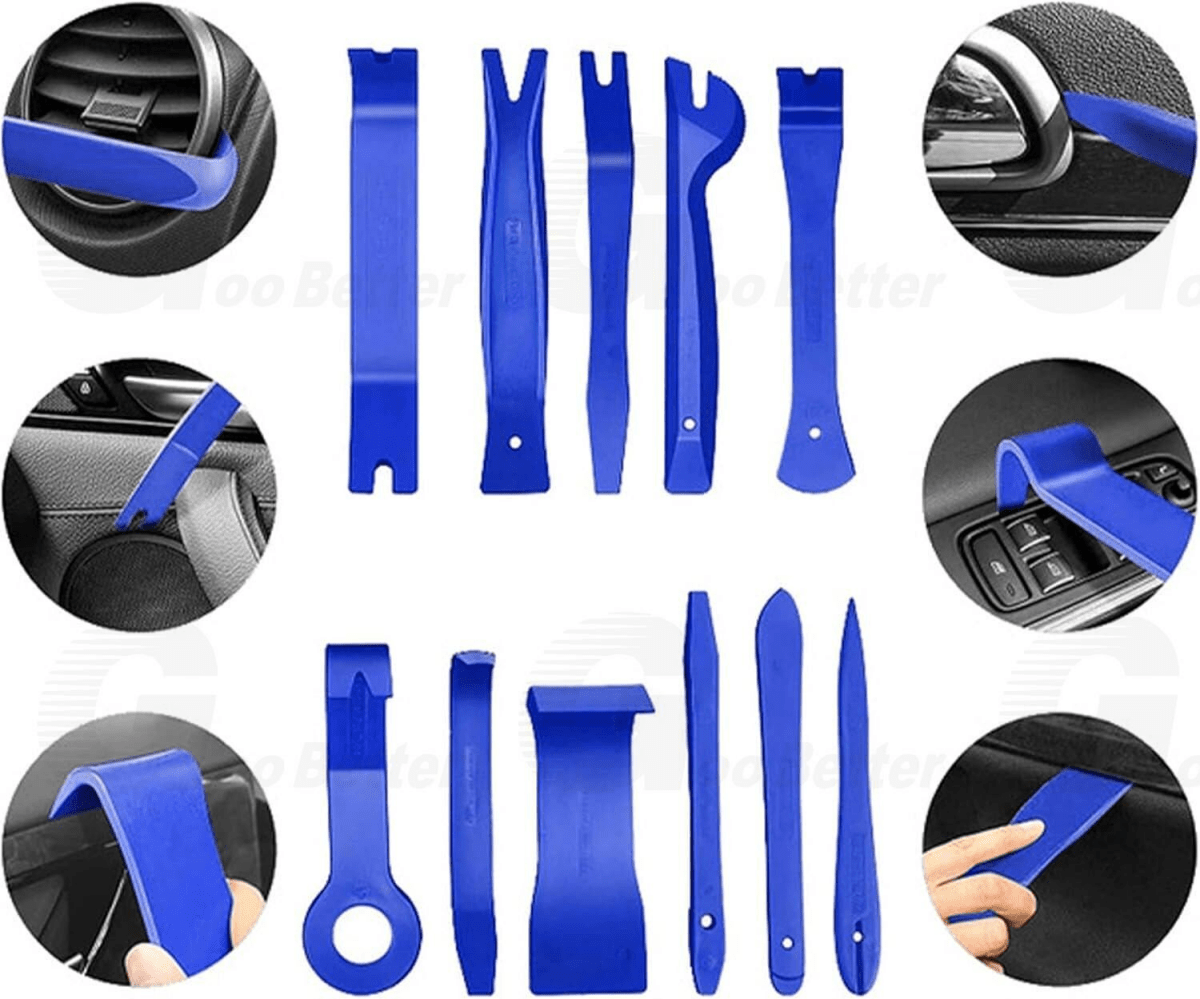 43Pcs Car Trim Removal Tool Kit Radio Hand Pry Panel Door Interior Clip Plastic - HomeDIYer
